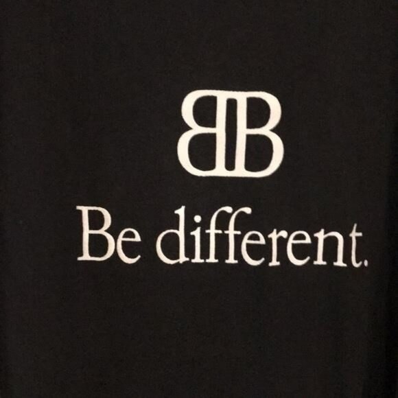 Balenciaga Men’s “Be Different” Logo T-Shirt in Black/White – Size XXL - Picture 4 of 10